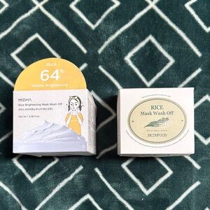 Skinfood Rice Mask Wash Off + MIDH'A Rice Brightening Mask Duo - White & Yellow